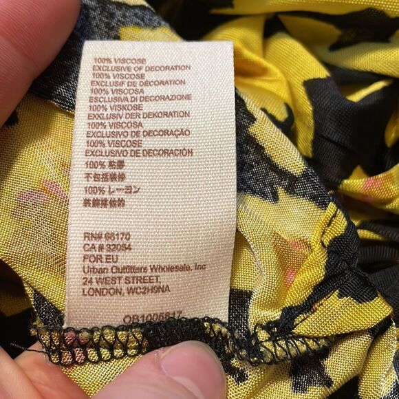 Free People Love Letter Tunic Floral Yellow Black M - Picture 10 of 11